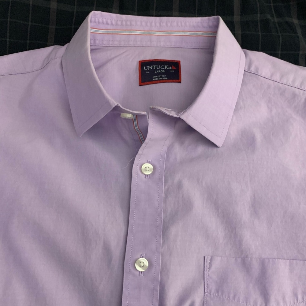 UNTUCKit LS 100% Cotton Lavender Shirt - Picture 1 of 5